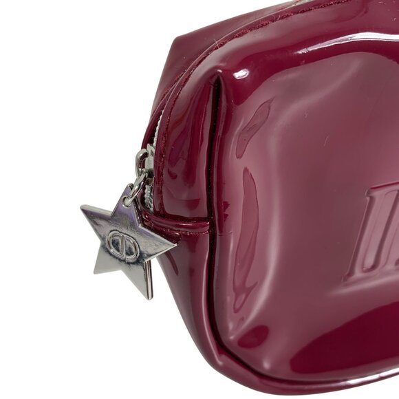Dior Raspberry Purple Patent Leather Cosmetics Make Up Beauty Pouch - Picture 2 of 9